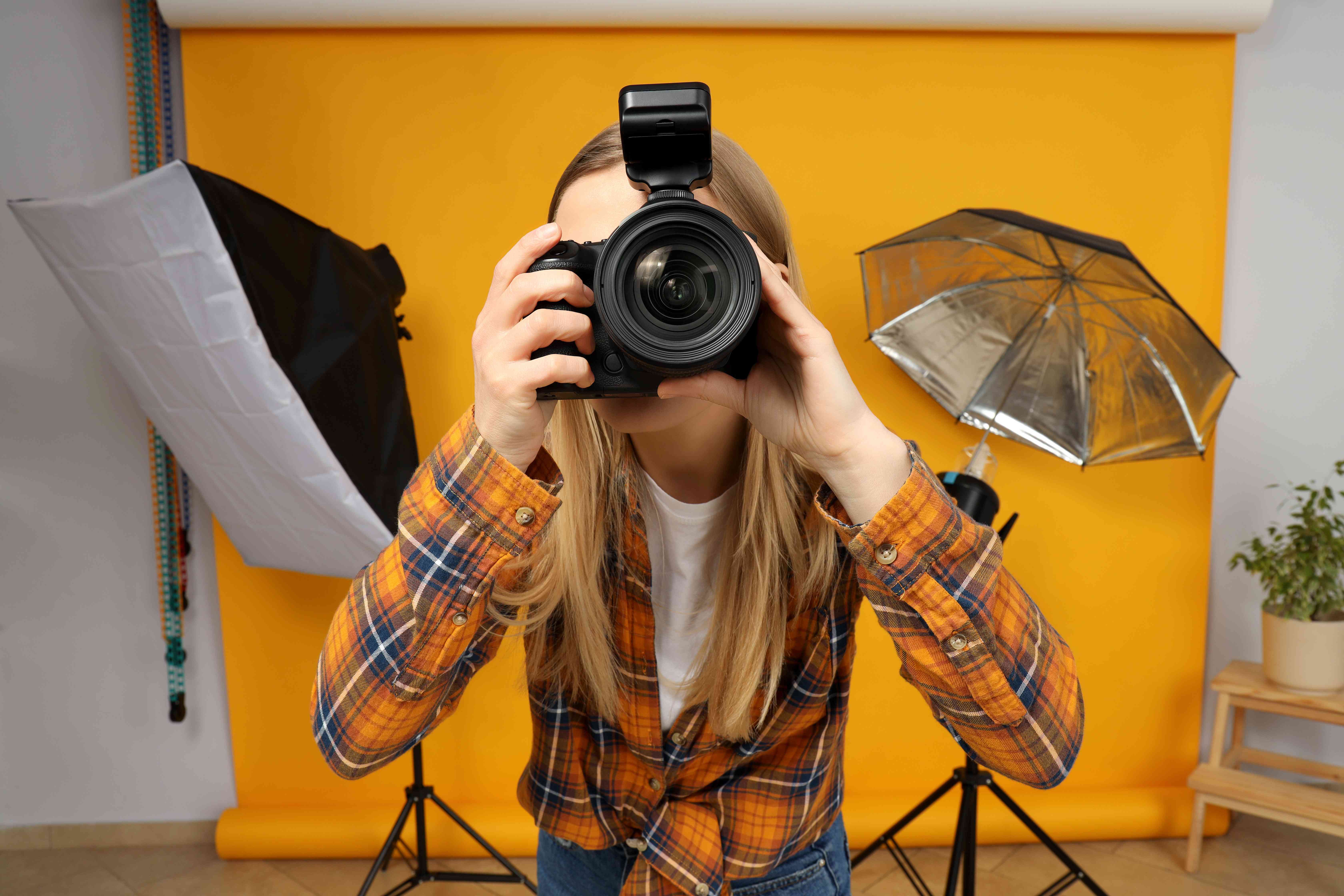 Student taking photos